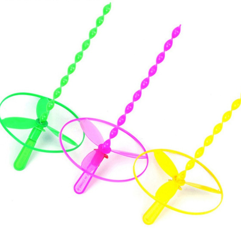 Kids Outdoor Easter Gifts - 空飛ぶ円盤おもちゃ 屋外用手押しヘリコプター フライングディスク クラシック ノスタルジック 竹製トンボ