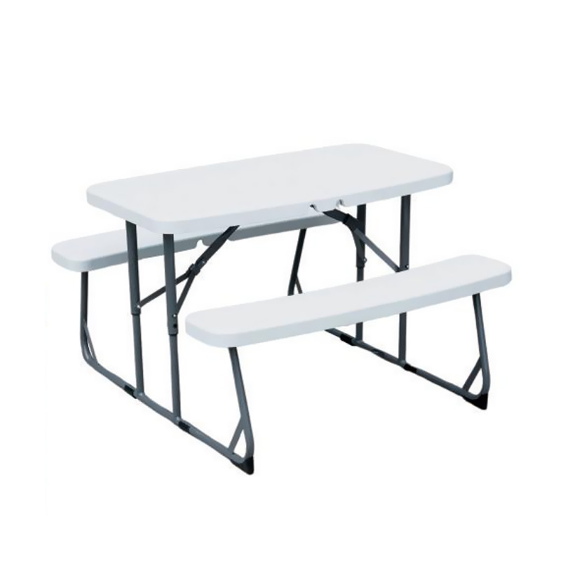 Kids Outdoor Picnic Table - 屋外子供用子供庭園学校ピクニックキャンプ用耐久性のある折りたたみ式プラスチック製屋内学生用テーブルとベンチセット