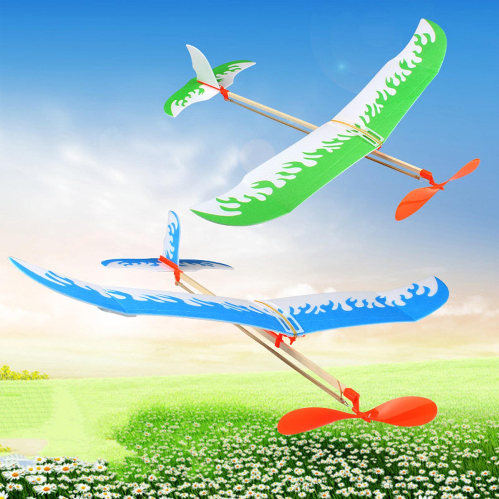 Kids Outdoor Exercise Equipment - ゴムバンド飛行機動力グライダー航空機キット飛行ゲームプレイ子供学生大人アウトドアスポーツアクティビティおもちゃ