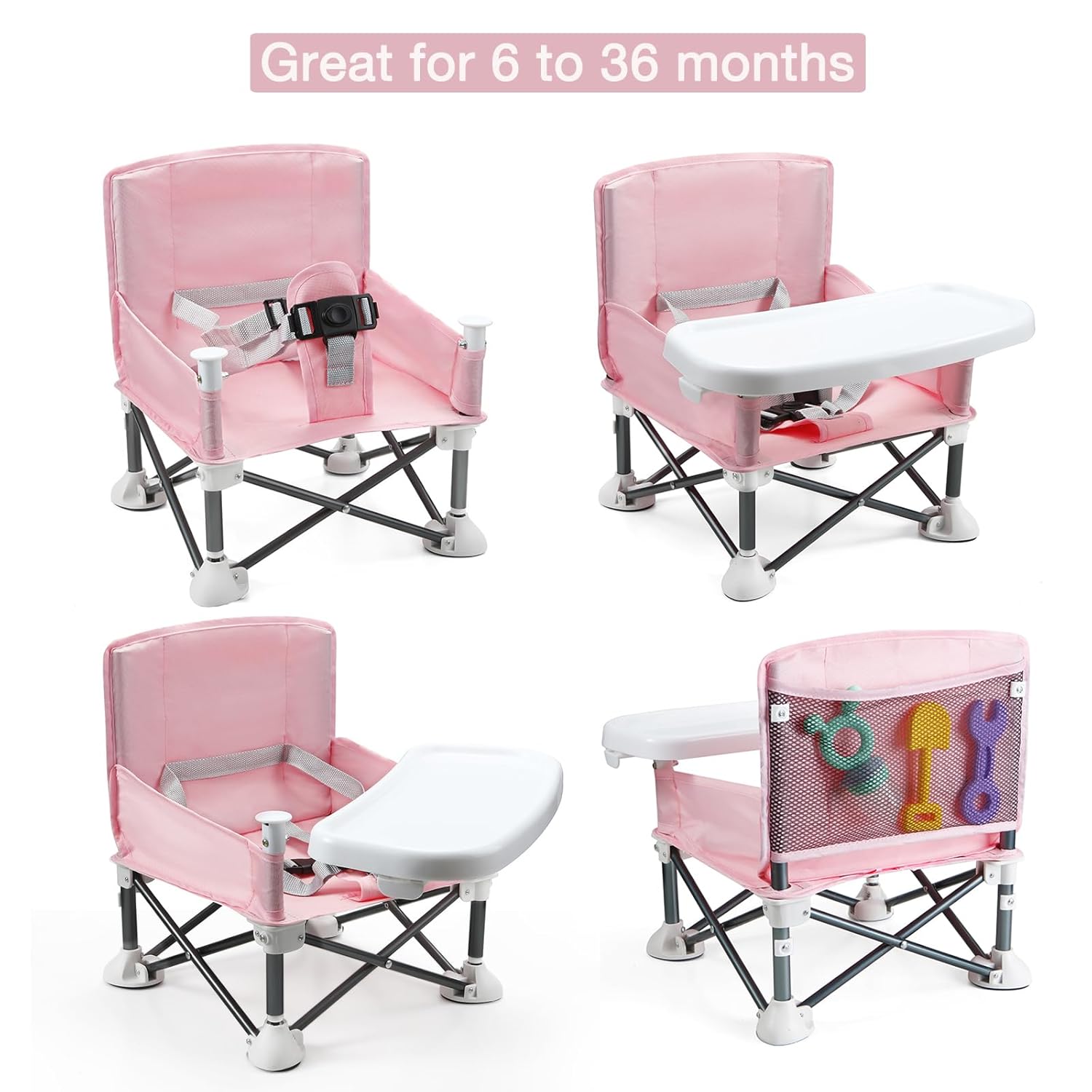 Kids Outdoor Lawn Chair - ポータブルベビーシート トラベル コンパクト 折りたたみ ストラップ付き 屋内/屋外用