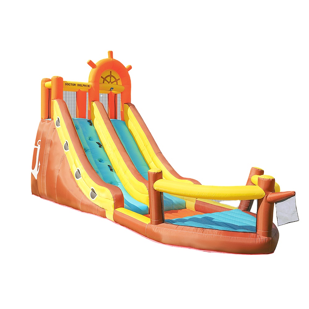 Kids Outdoor Inflatable Water Slide - イルカ先生海賊船屋外ジャンプハウスコンボキャッスルウォーターロングプレイグラウンドインフレータブルバウンスハウススライド子供用