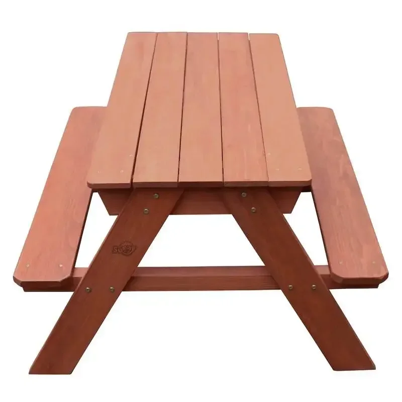 Kids Outdoor Picnic Table - -屋外ピクニック木製ベンチ木製カバーセット砂と水の子供用アクティビティテーブル