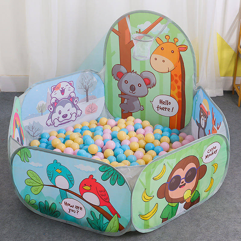 Kids Outdoor House Accessories - 漫画の動物ポータブル折りたたみテント屋内屋外教育カラフルなおもちゃボールプールピットままごとギフト子供のための