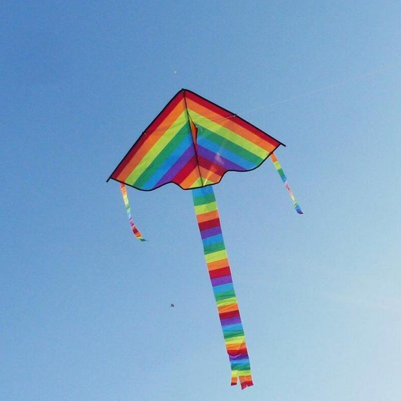 Kite Easy Fly Kids - 簡単に! 子供用の大きなレインボーカイト,長さ30mのナイロン製サーフライトおもちゃ,アウトドアに最適