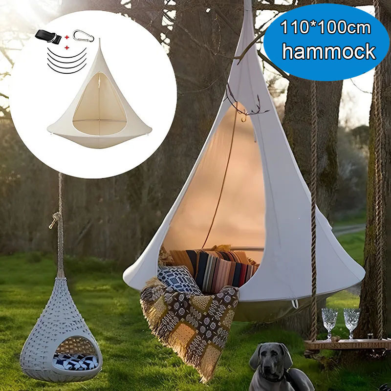 Kids Outdoor Lawn Chair - 屋外防水ハンモック ダブルカクーンハンギングチェア 耐荷重80KG 屋外および屋内用 - 吊り下げキット