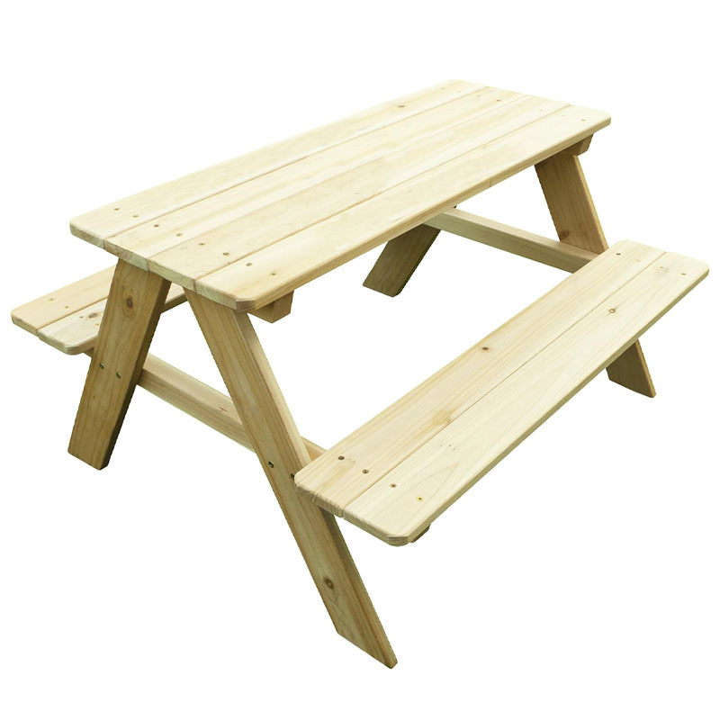 Kids Outdoor Picnic Table - 屋外木製子供用ピクニックテーブルベンチ - 素朴なスタイルのガーデン用パティオ家具