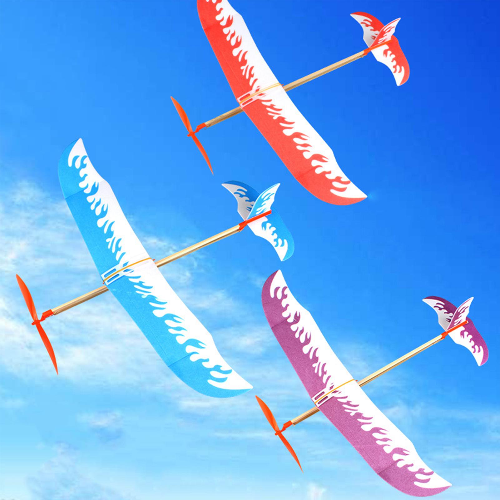 Kids Outdoor Exercise Equipment - 輪ゴム飛行機 パワードグライダー航空機キット 飛行ゲーム遊び 子供用 アウトドアスポーツ活動 発達玩具