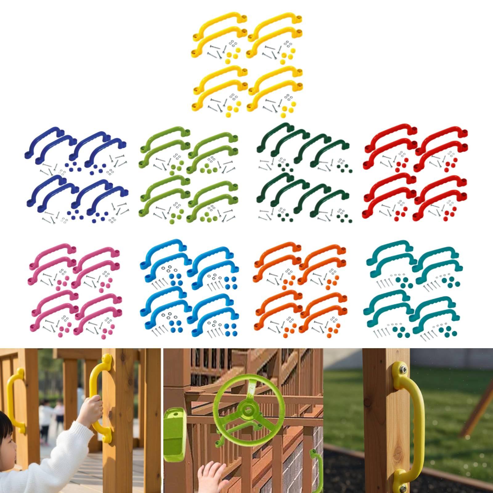 Kids Outdoor Climbing Frame - 8個入りクライミングフレームハンドル 簡単設置 屋外プレイセット 子供用遊び場アクセサリー ガーデンプレイハウス ツリーハウス用