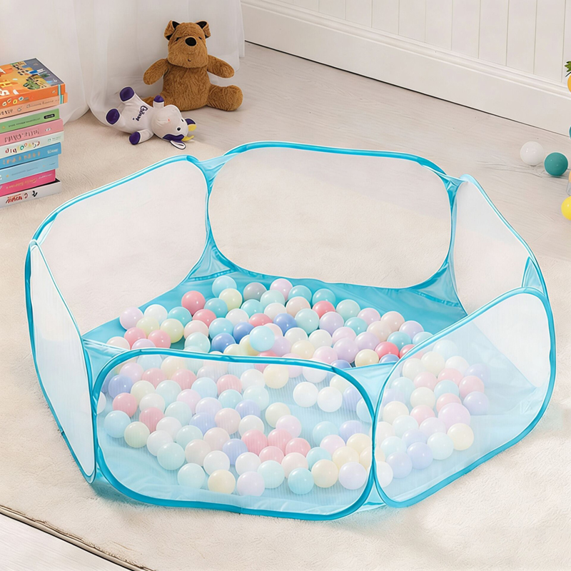 Kids Outdoor House Accessories - 1.2Mボールピット、折りたたみ式ポータブルプレイピット、子供、男の子、女の子向けゲームハウス、屋内屋外兼用、六面ネットゲームテント