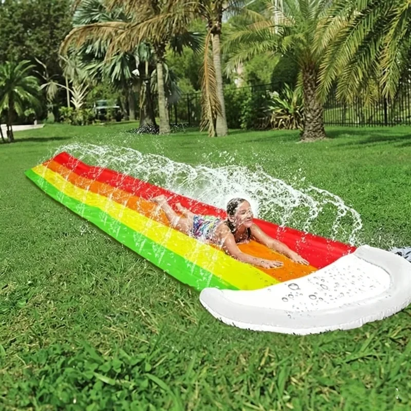 Kids Outdoor Exercise Equipment - 夏の屋外用インフレータブル水遊びおもちゃ ウォータースライドプール 裏庭ゲームセンター 大人子供向け ホリデーパーティーギフト用品