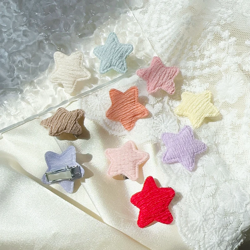 Kids Outdoor Wear - 10 ピース/セットキャンディーカラー五角形エレガントなハートヘアクリップかわいい帽子ミニクリップキッズガールズ夏のアウトドアウェアヘアアクセサリー