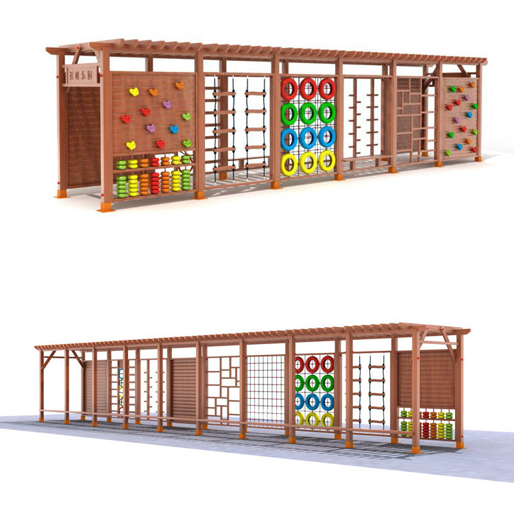 Kids Outdoor Climbing Frame - 屋外用木製クライミング遊具、子供用ジャングルジム、屋外遊び場