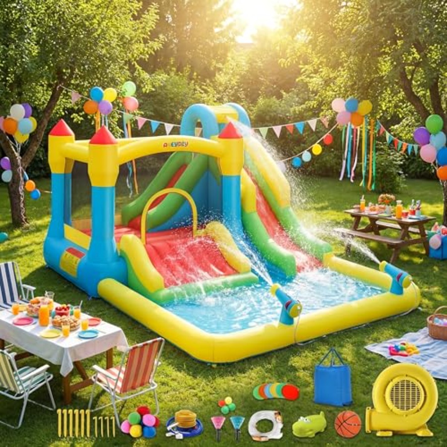 屋外/屋内兼用インフレータブルウォーターバウンスハウス（子供 - Kids Outdoor Inflatable Water Slide のレビューと価格