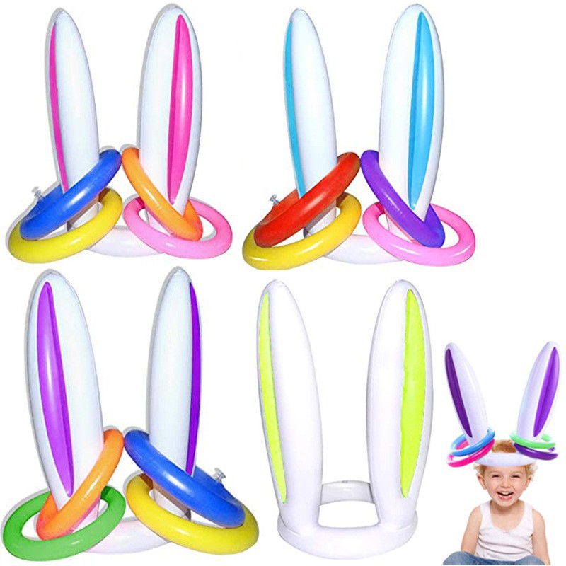 膨脹可能なウサギの耳投げゲーム,フェルールリングトス,幸せな - Kids Outdoor Easter Gifts のレビューと価格
