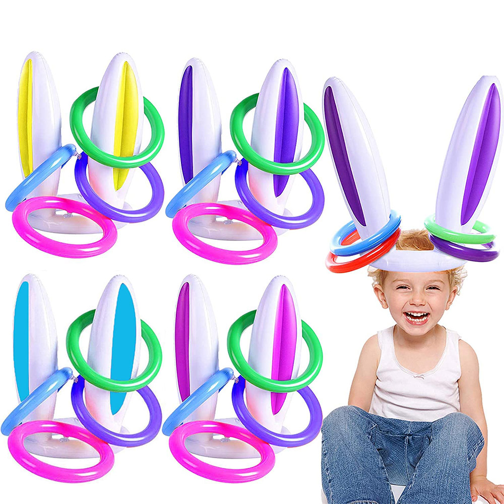 膨脹可能なウサギの耳投げゲーム,フェルールリングトス,幸せな - Kids Outdoor Easter Gifts のレビューと価格