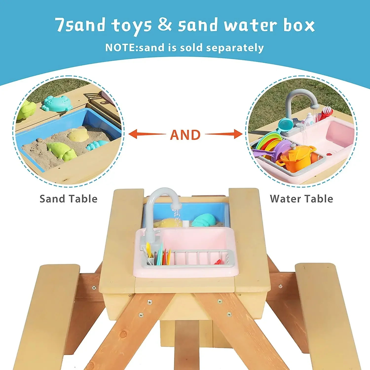 # 子供用ピクニックテーブル 屋外パティオ ダイニングテーブ - Kids Outdoor Picnic Table のレビューと価格