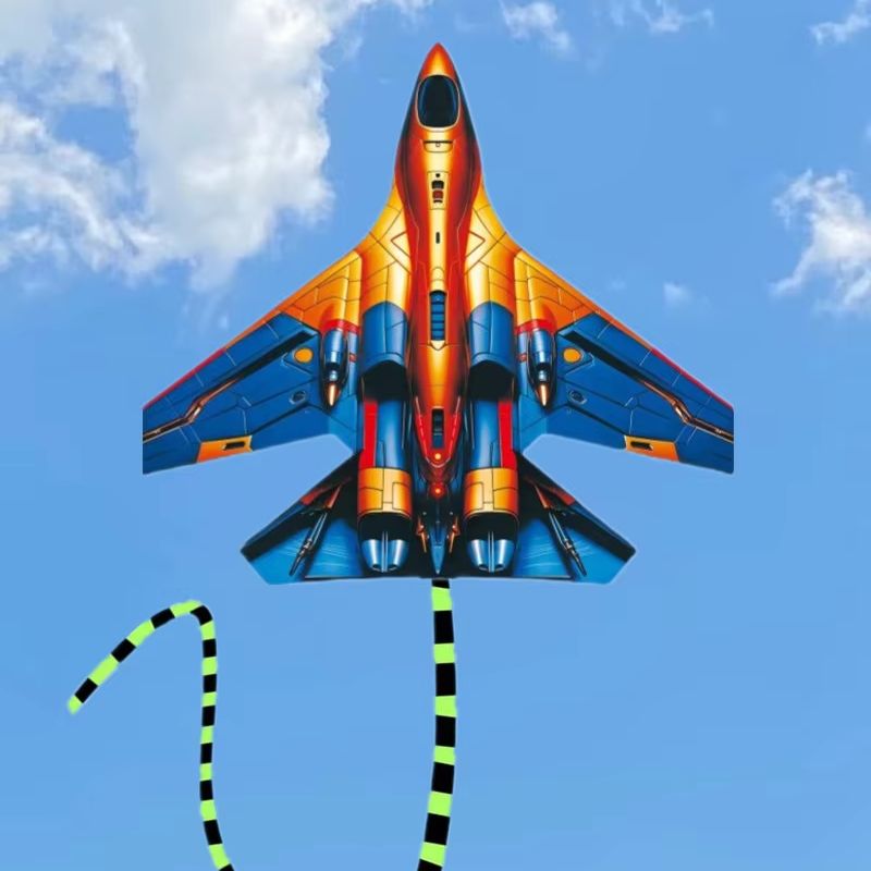 HTMCK戦闘機型凧45cm大型飛行機凧、100mラインハン - Kite Easy Fly Kids のレビューと価格