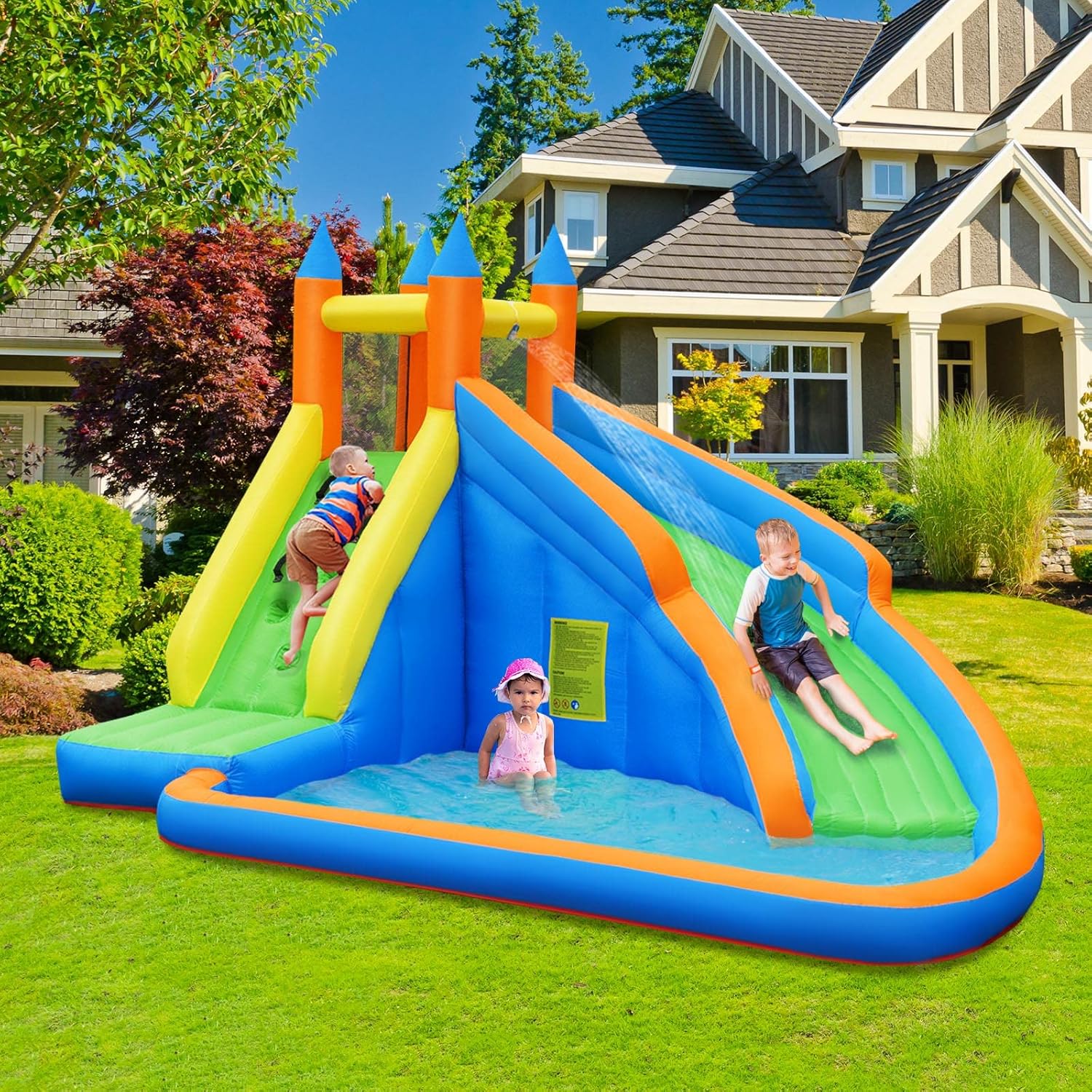 巨大なインフレータブルウォーターパーク、クライミングウォール - Kids Outdoor Inflatable Water Slide のレビューと価格