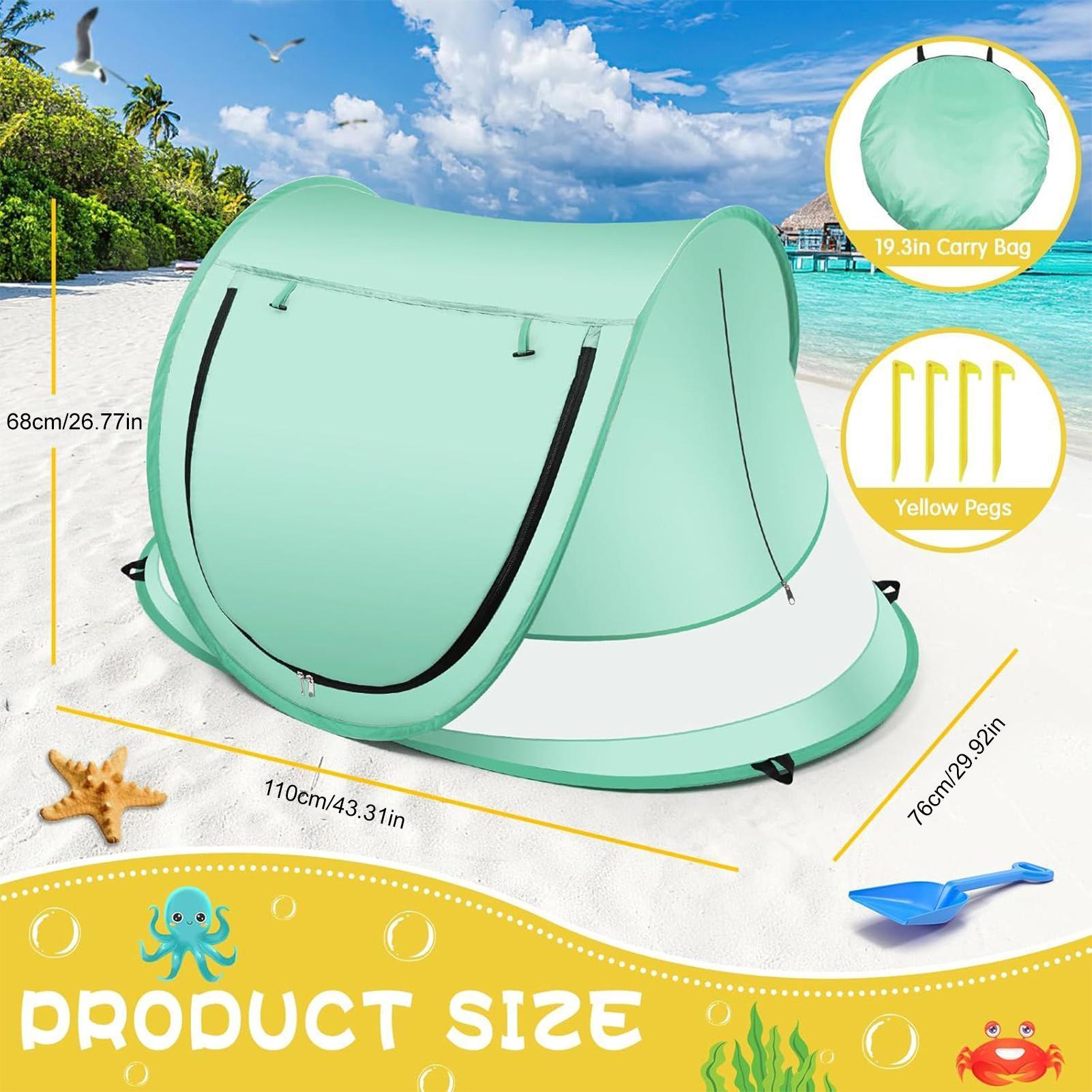 ベビービーチテント 携帯用シェードプール UVカット 日よけ - Kids Outdoor House Accessories のレビューと価格