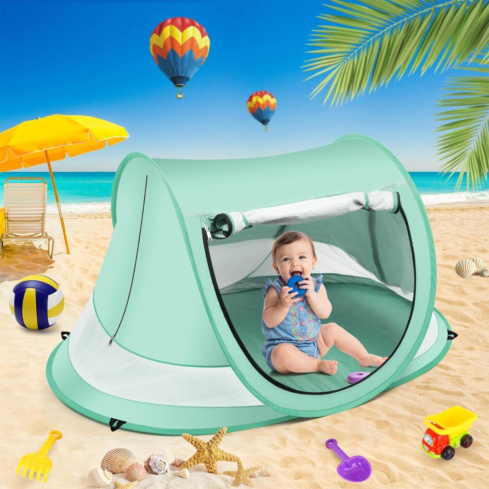 ベビービーチテント 携帯用シェードプール UVカット 日よけ - Kids Outdoor House Accessories のレビューと価格