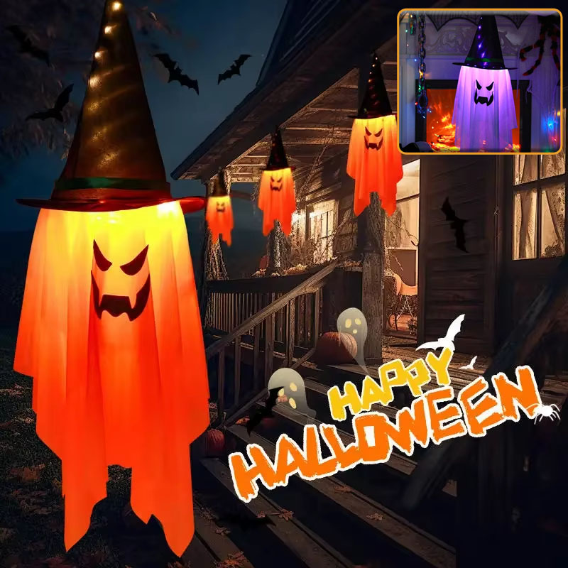 1/2 個ハロウィンパンプキンウィザード光る吊り下げ小道具子 - Kids Outdoor House Accessories のレビューと価格