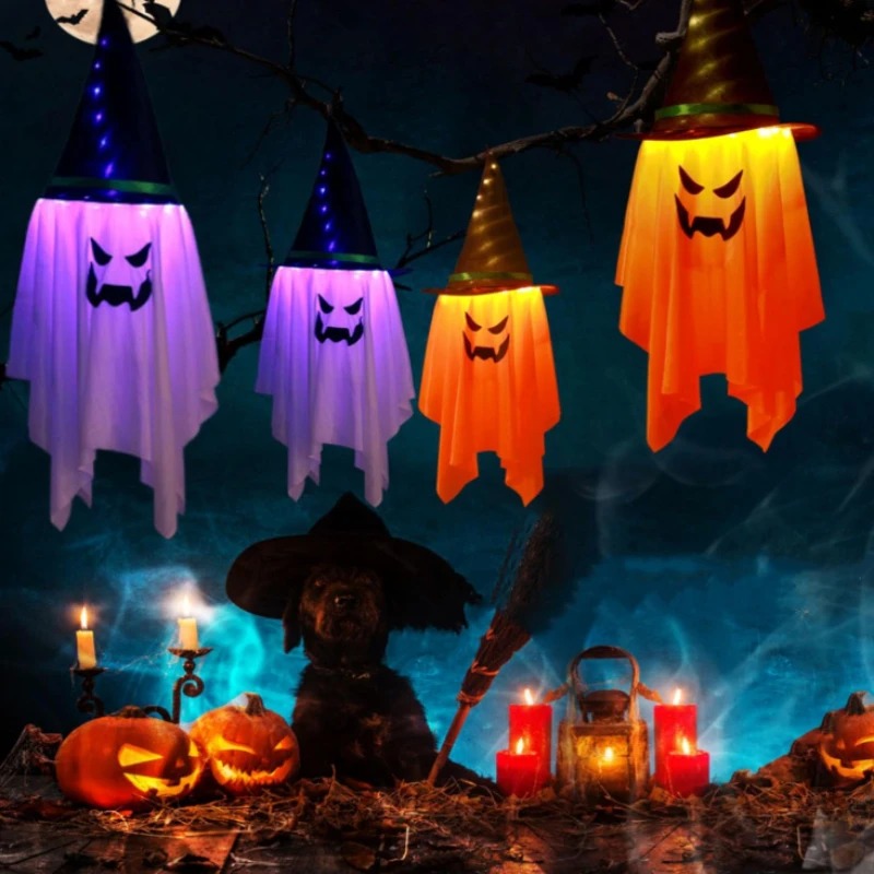 1/2 個ハロウィンパンプキンウィザード光る吊り下げ小道具子 - Kids Outdoor House Accessories のレビューと価格