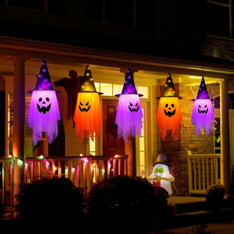 1/2 個ハロウィンパンプキンウィザード光る吊り下げ小道具子 - Kids Outdoor House Accessories のレビューと価格