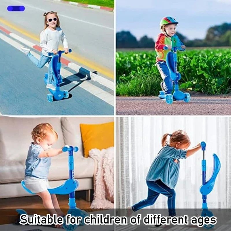 2-in-1 キッズキックスクーター LED 照明付きホイー - Kids Outdoor Exercise Equipment のレビューと価格