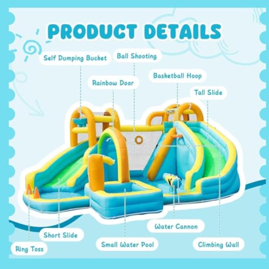 子供用裏庭屋外インフレータブルウォータースライドパーク：PV - Kids Outdoor Inflatable Water Slide のレビューと価格