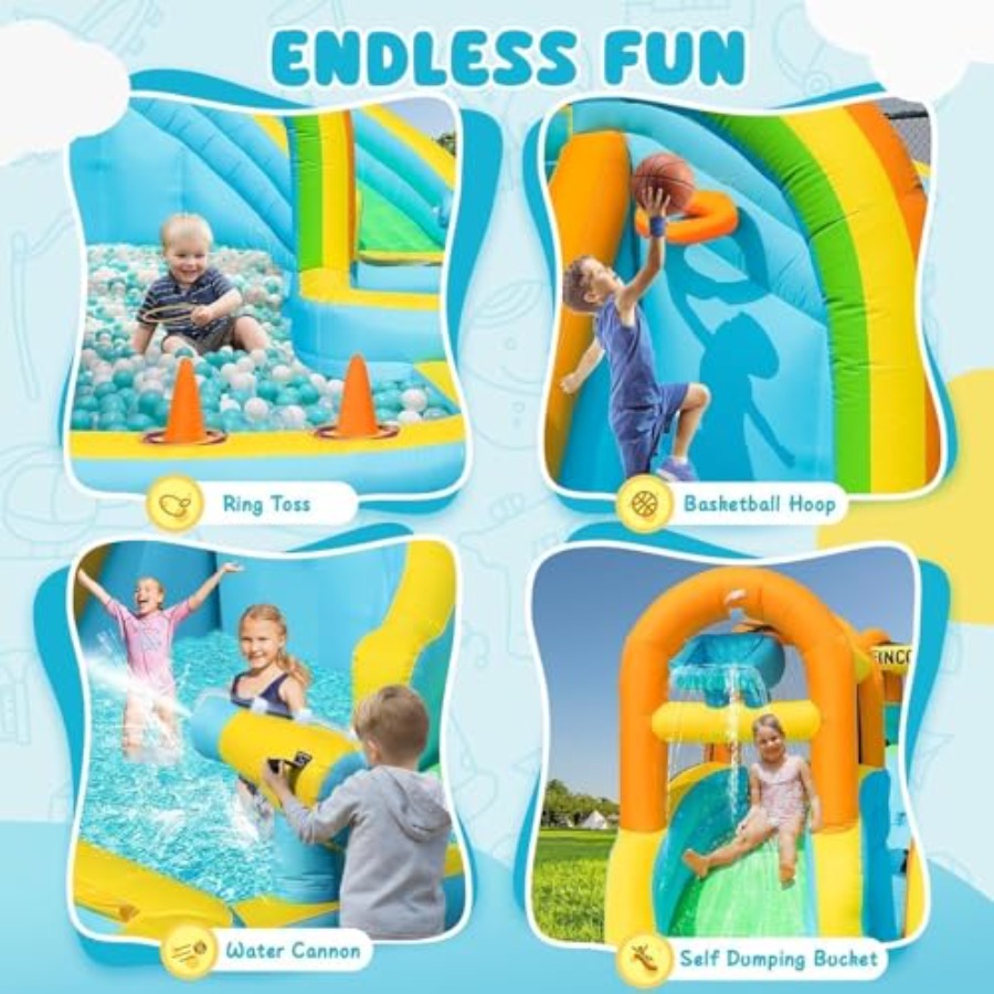 子供用裏庭屋外インフレータブルウォータースライドパーク：PV - Kids Outdoor Inflatable Water Slide のレビューと価格
