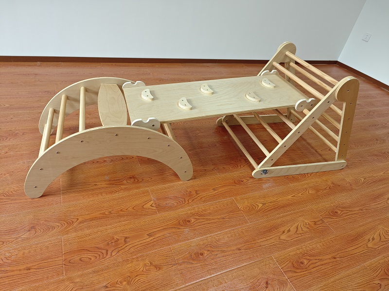 人気沸騰中！3in1モンテッソーリ木製ガーデンレインボー屋内 - Kids Outdoor Climbing Frame のレビューと価格