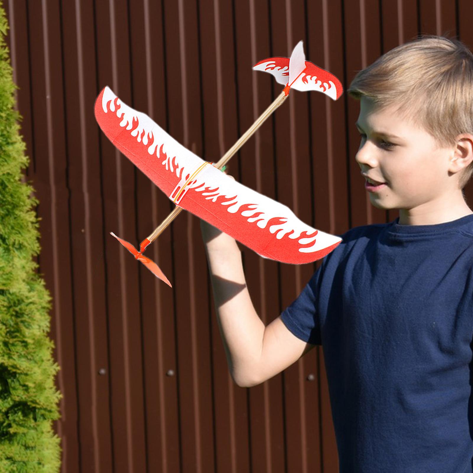 ゴムバンド飛行機動力グライダー航空機キット飛行ゲームプレイ子 - Kids Outdoor Exercise Equipment のレビューと価格