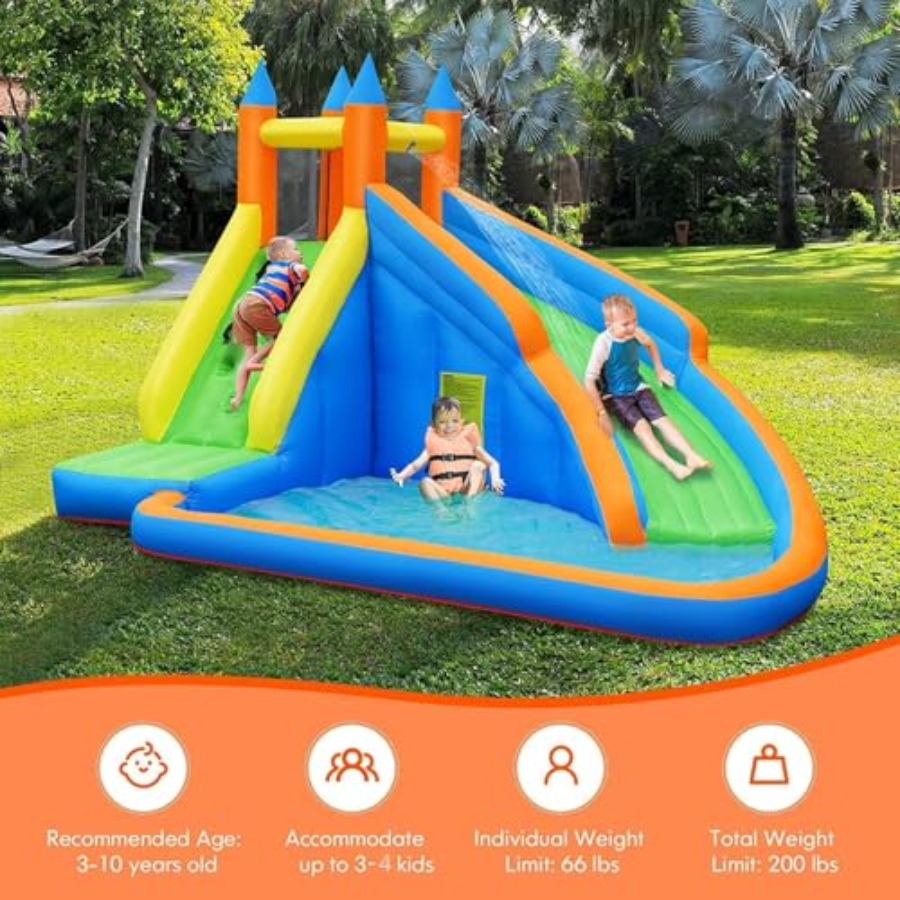 子供用裏庭屋外用インフレータブルウォータースライド：PVC素 - Kids Outdoor Inflatable Water Slide のレビューと価格