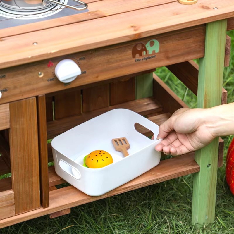 子供用屋外木製キッチン マッドキッチン 木製おもちゃプレイセ - Kids Outdoor Mud Kitchen Accessories のレビューと価格