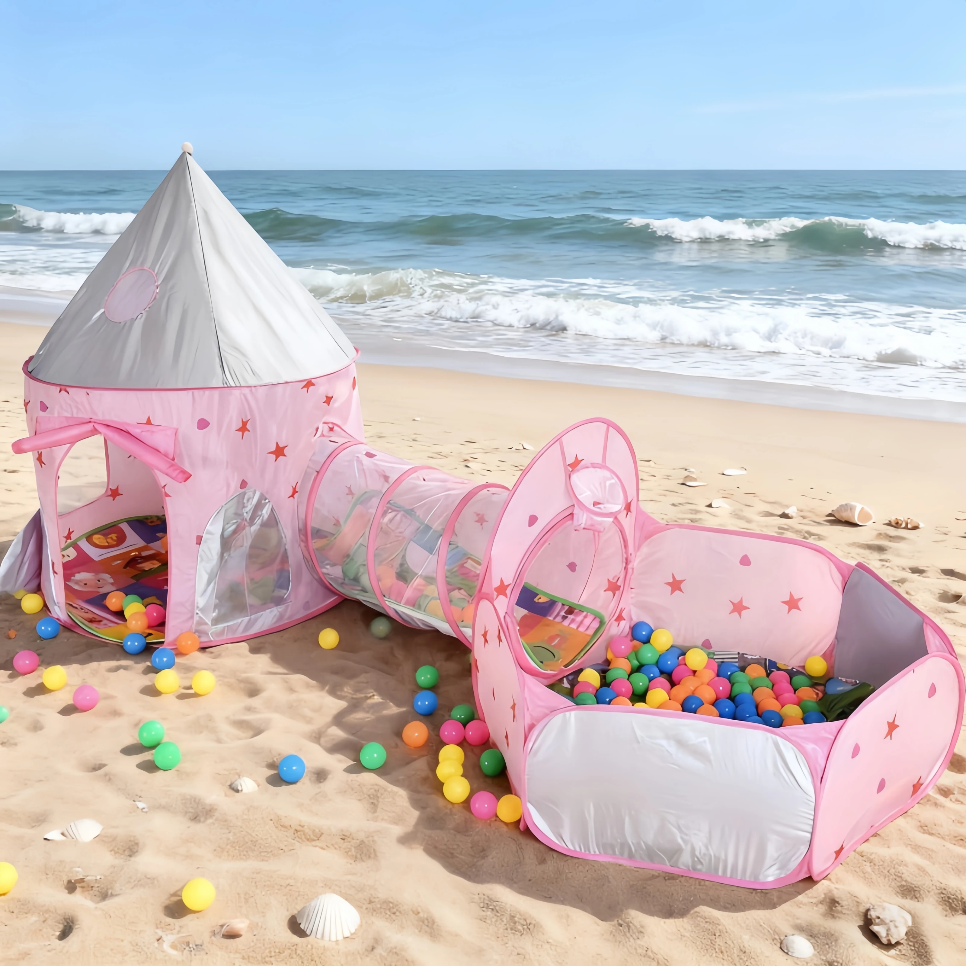 3 in 1 キッズテントハウス ポータブルキャッスル プレ - Kids Outdoor House Accessories のレビューと価格