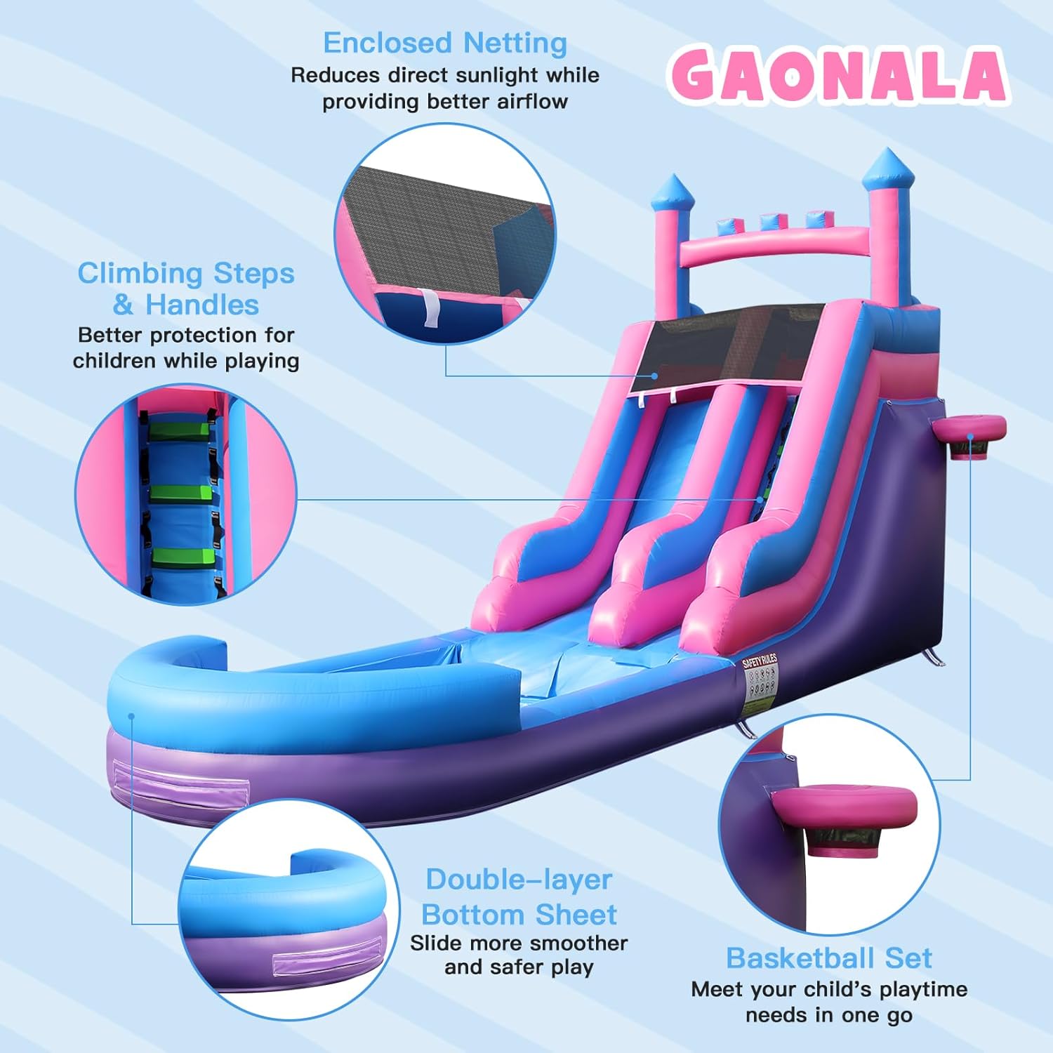 26.2フィートの頑丈なインフレータブルウォータースライド、 - Kids Outdoor Inflatable Water Slide のレビューと価格