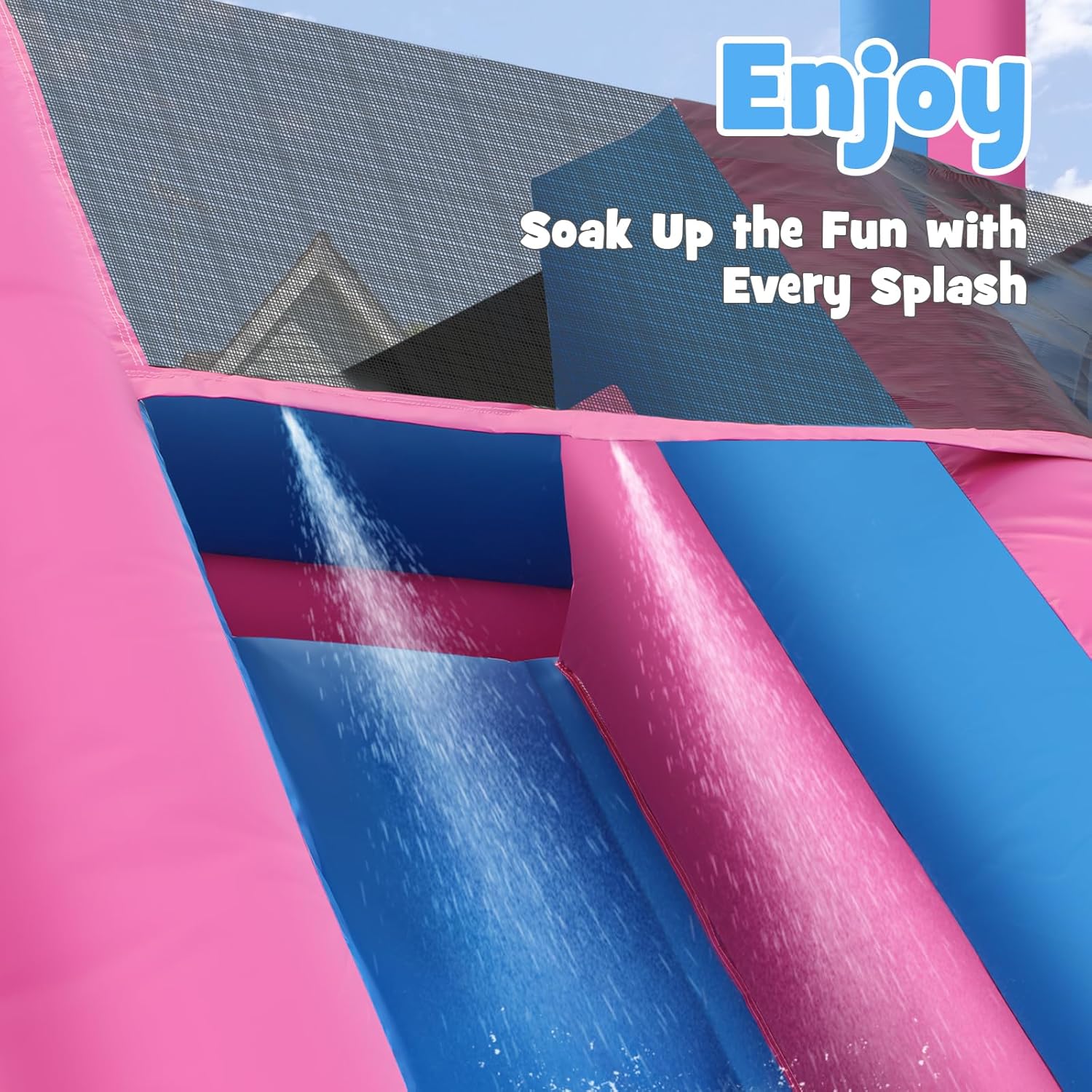 26.2フィートの頑丈なインフレータブルウォータースライド、 - Kids Outdoor Inflatable Water Slide のレビューと価格