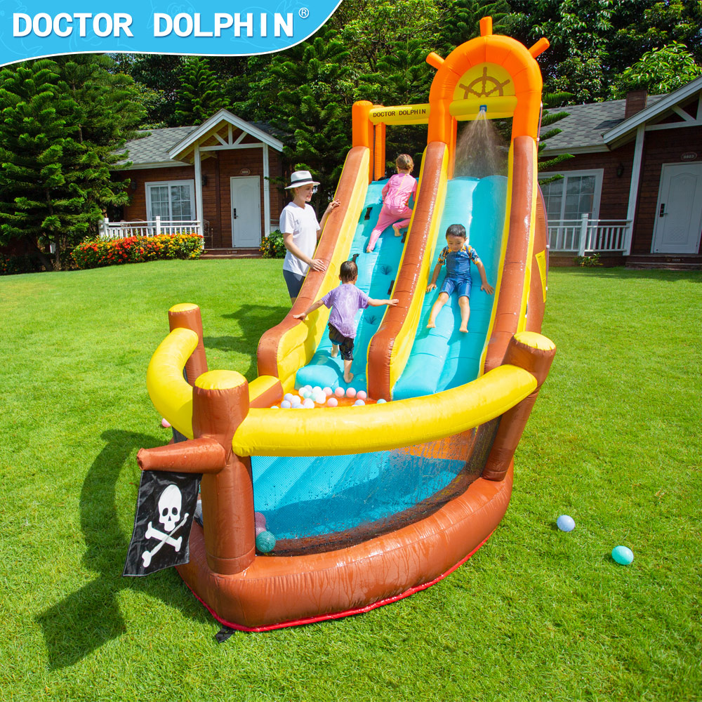 イルカ先生海賊船屋外ジャンプハウスコンボキャッスルウォーター - Kids Outdoor Inflatable Water Slide のレビューと価格