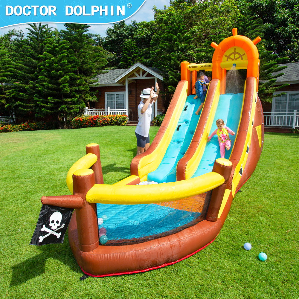 イルカ先生海賊船屋外ジャンプハウスコンボキャッスルウォーター - Kids Outdoor Inflatable Water Slide のレビューと価格