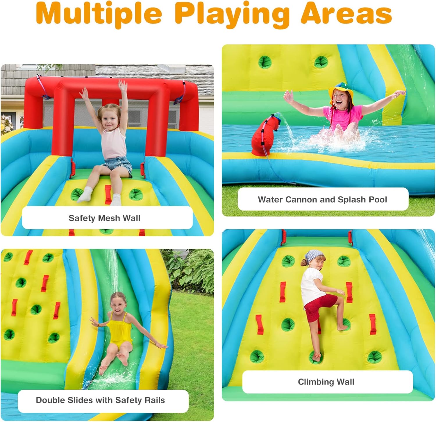 巨大な子供用インフレータブルウォータースライド、2つの長いス - Kids Outdoor Inflatable Water Slide のレビューと価格