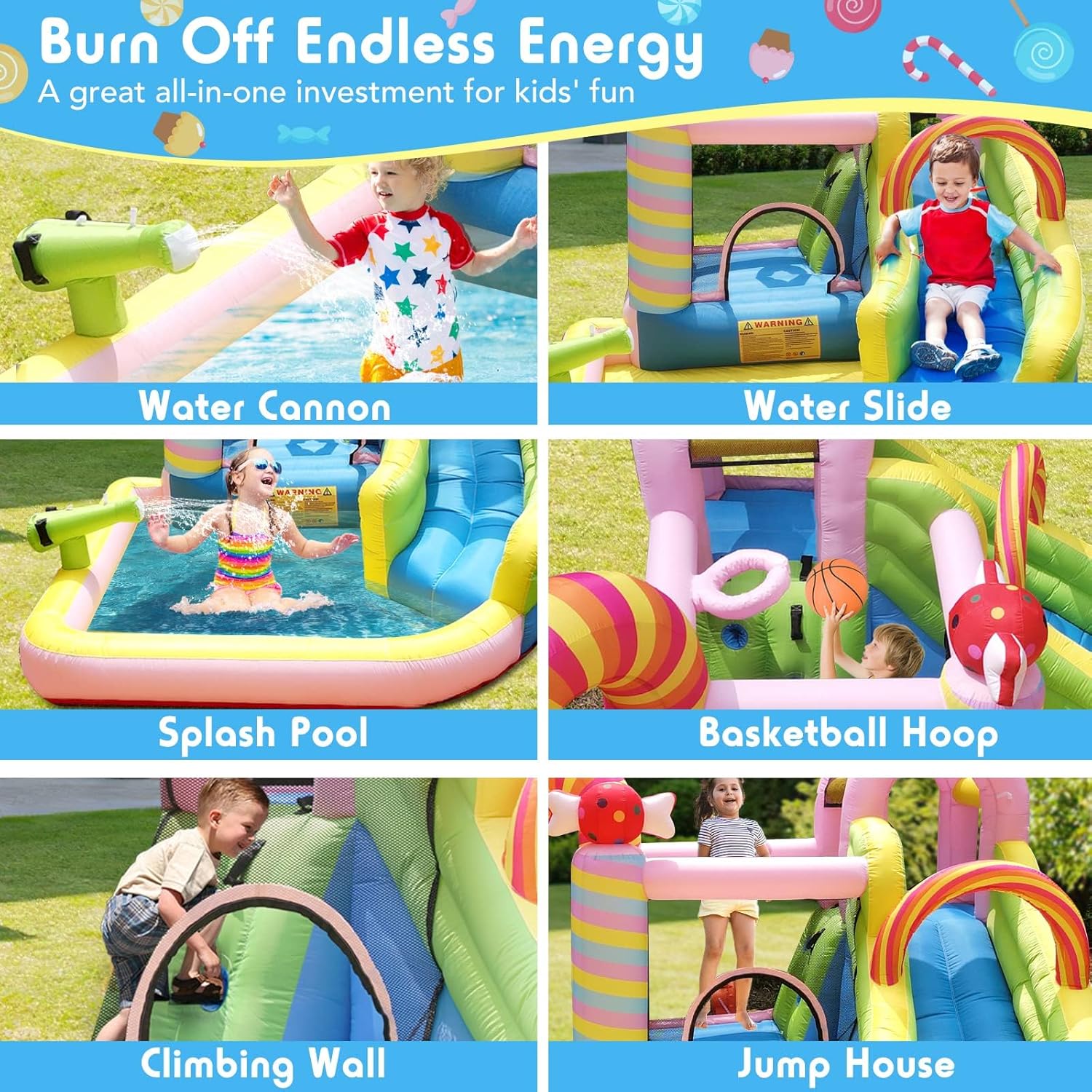 子供用インフレータブルウォータースライドバウンスハウス、6i - Kids Outdoor Inflatable Water Slide のレビューと価格