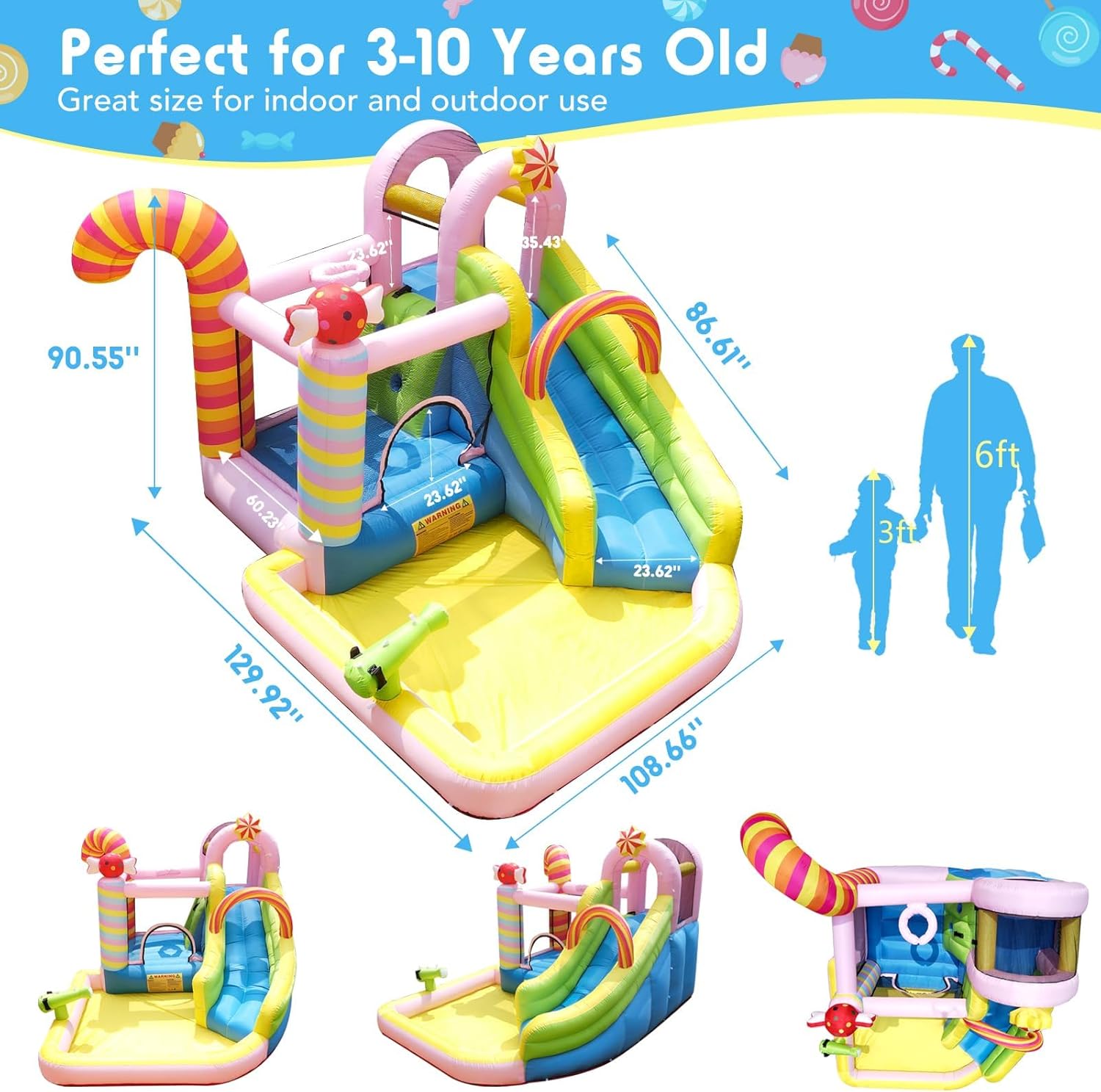 子供用インフレータブルウォータースライドバウンスハウス、6i - Kids Outdoor Inflatable Water Slide のレビューと価格
