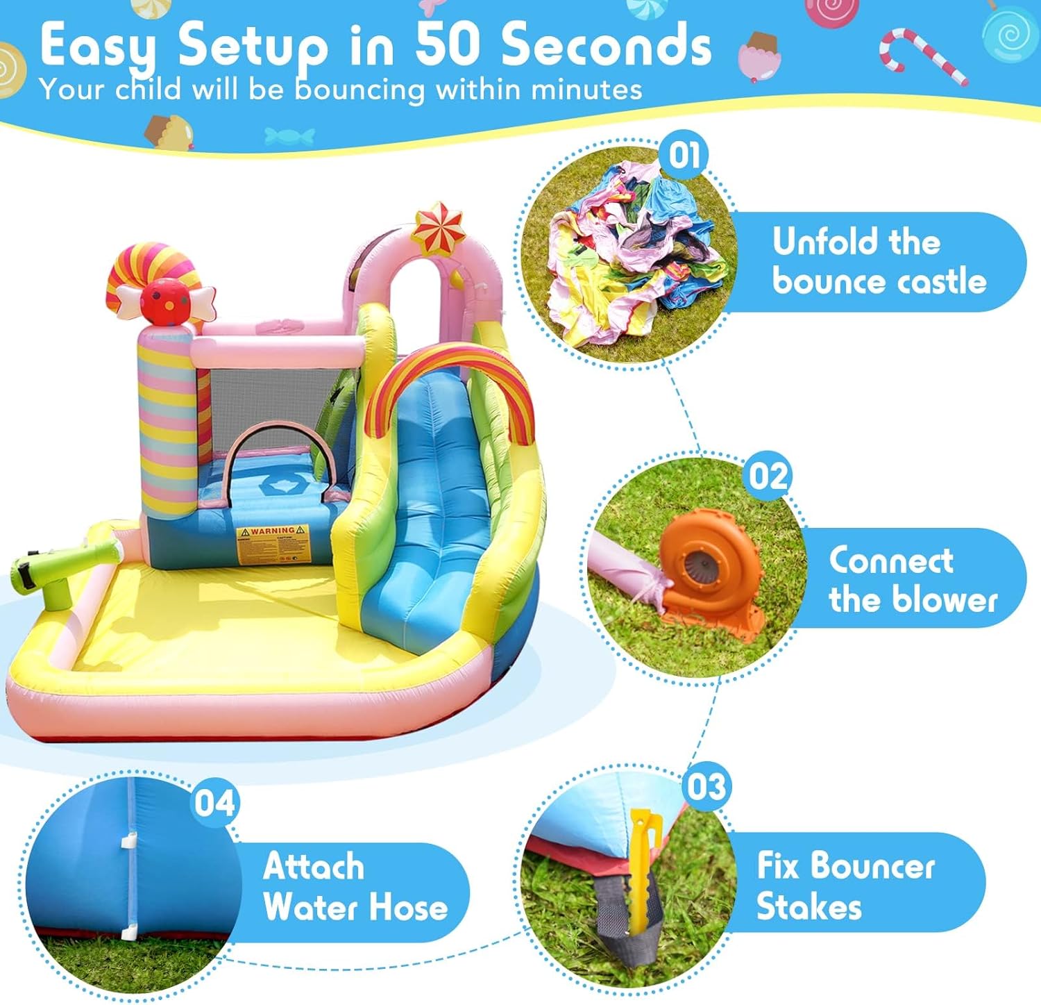 子供用インフレータブルウォータースライドバウンスハウス、6i - Kids Outdoor Inflatable Water Slide のレビューと価格