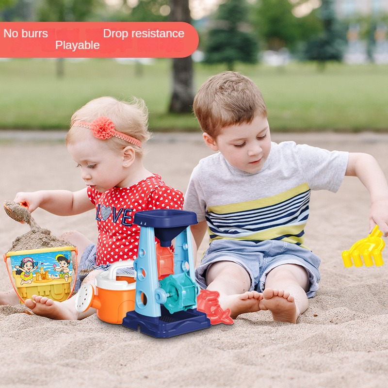 ビーチ砂遊びツールセット 砂バケツ ふるい 漏斗 砂シャベル - Kids Outdoor Mud Kitchen のレビューと価格