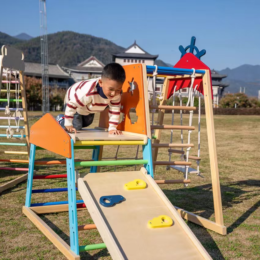 大型木製クライミングフレーム、屋内外兼用、子供・幼児向け、幼 - Kids Outdoor Climbing Frame のレビューと価格