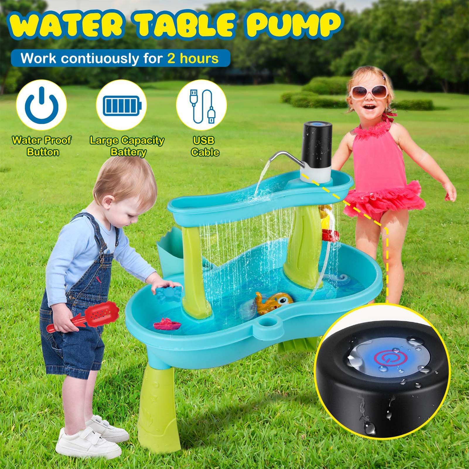 小型コードレス充電式ウォーターテーブルポンプ、電池式屋外玩具 - Kids Outdoor Picnic Table のレビューと価格