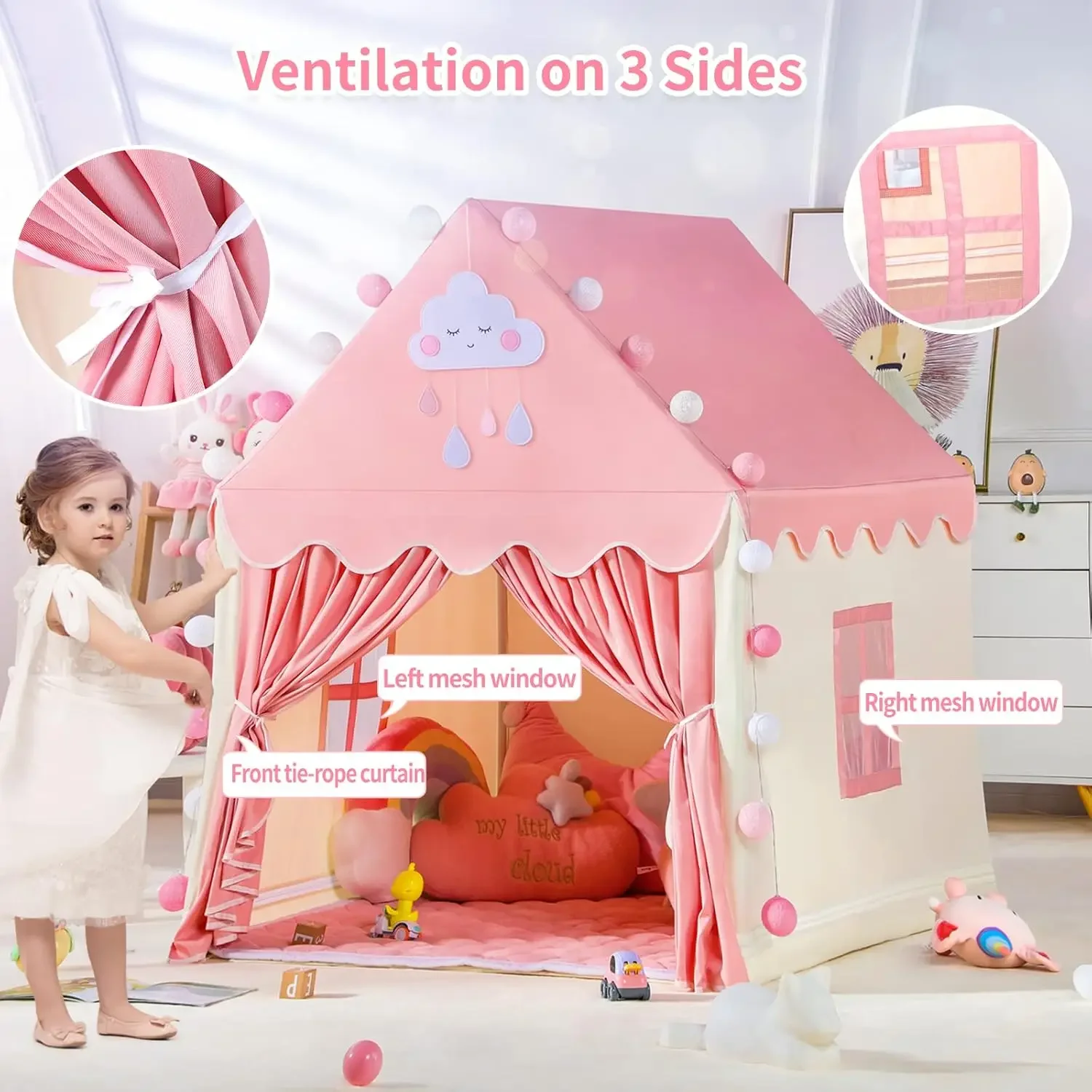 子供プレイテントプリンセスキャッスルハウス子供部屋漫画屋内屋 - Kids Outdoor House Accessories のレビューと価格