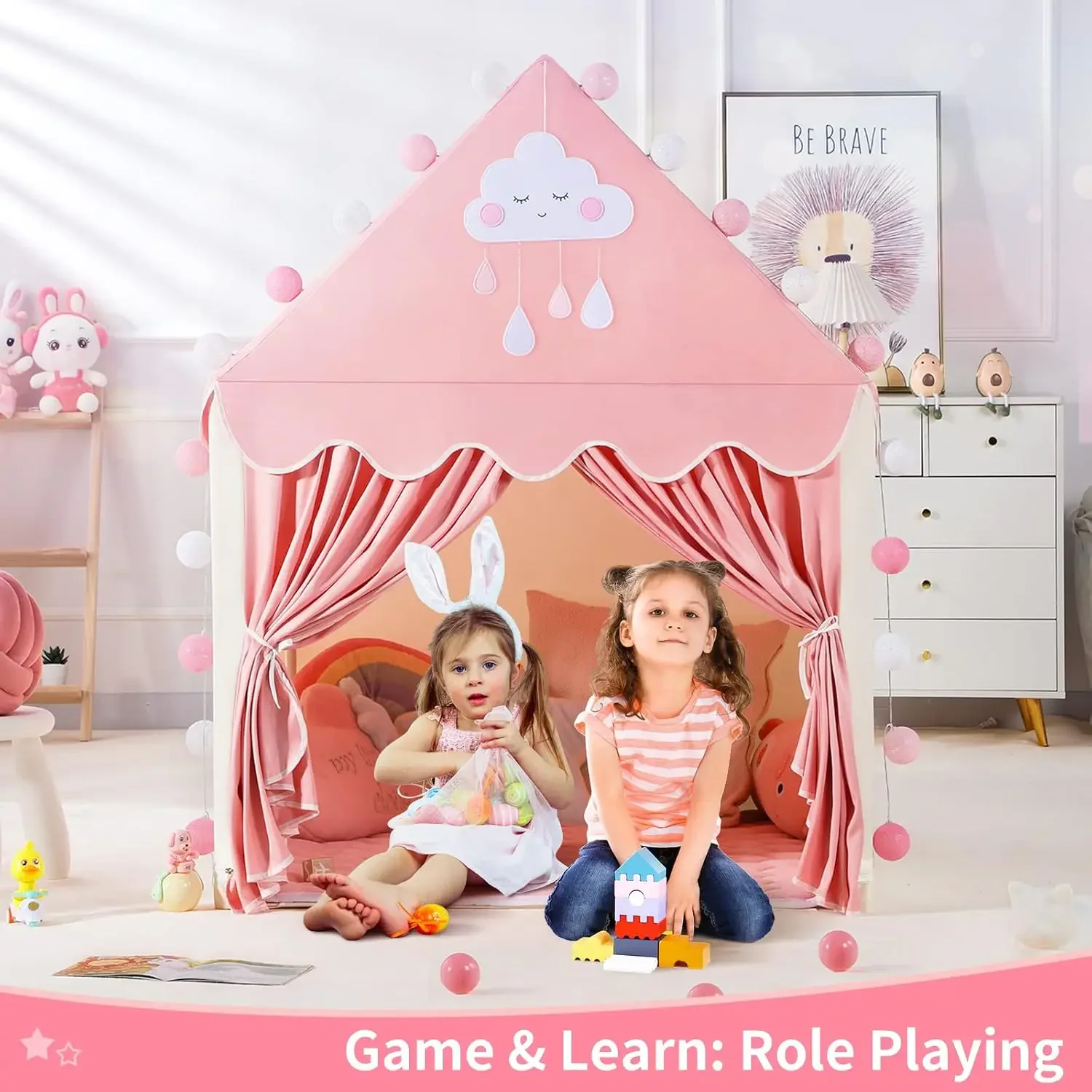 子供プレイテントプリンセスキャッスルハウス子供部屋漫画屋内屋 - Kids Outdoor House Accessories のレビューと価格