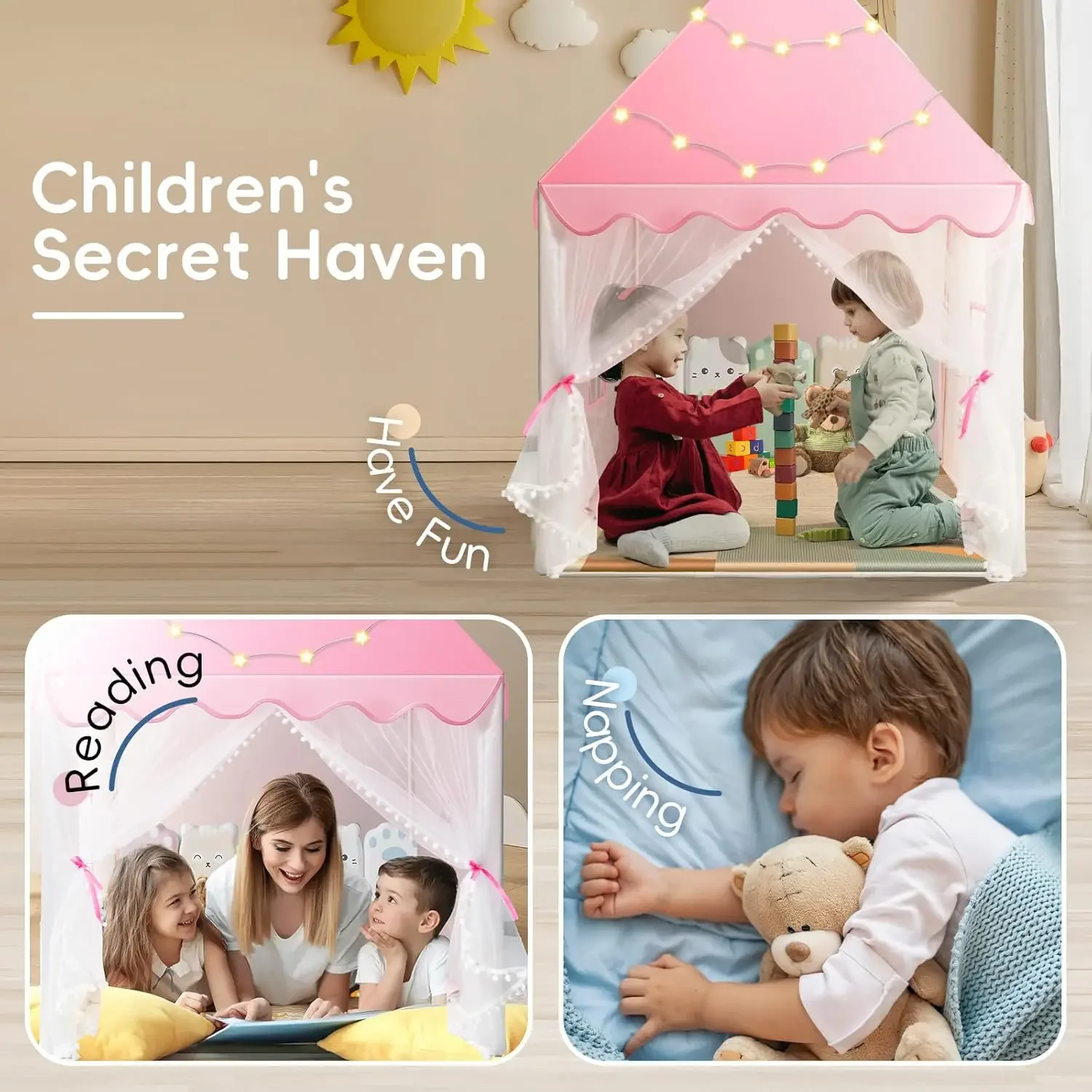 子供プレイテントプリンセスキャッスルハウス子供部屋漫画屋内屋 - Kids Outdoor House Accessories のレビューと価格