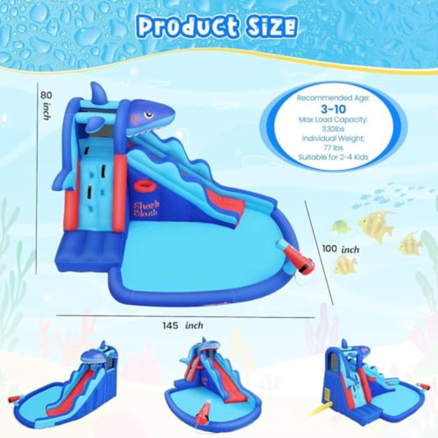 屋外/屋内兼用インフレータブルウォータースライドバウンスハウ - Kids Outdoor Inflatable Water Slide のレビューと価格